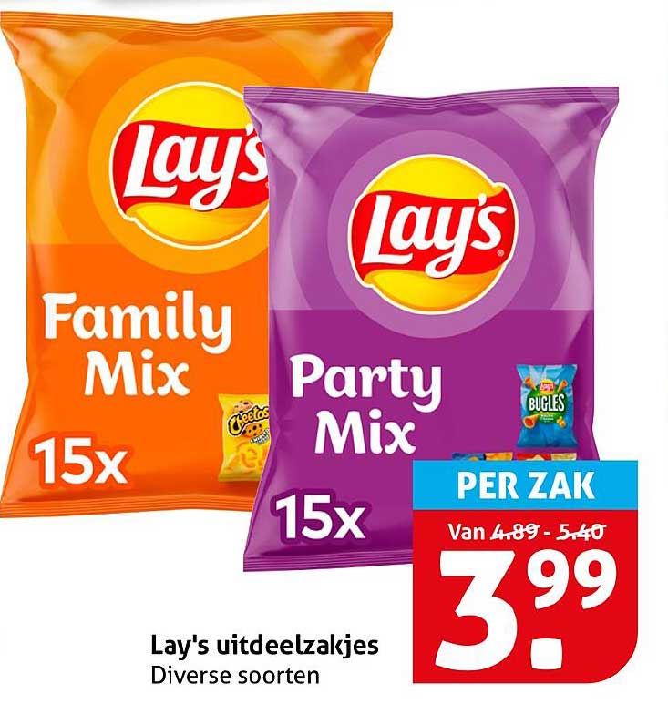 Lay's uitdeelzakjes Diverse soorten