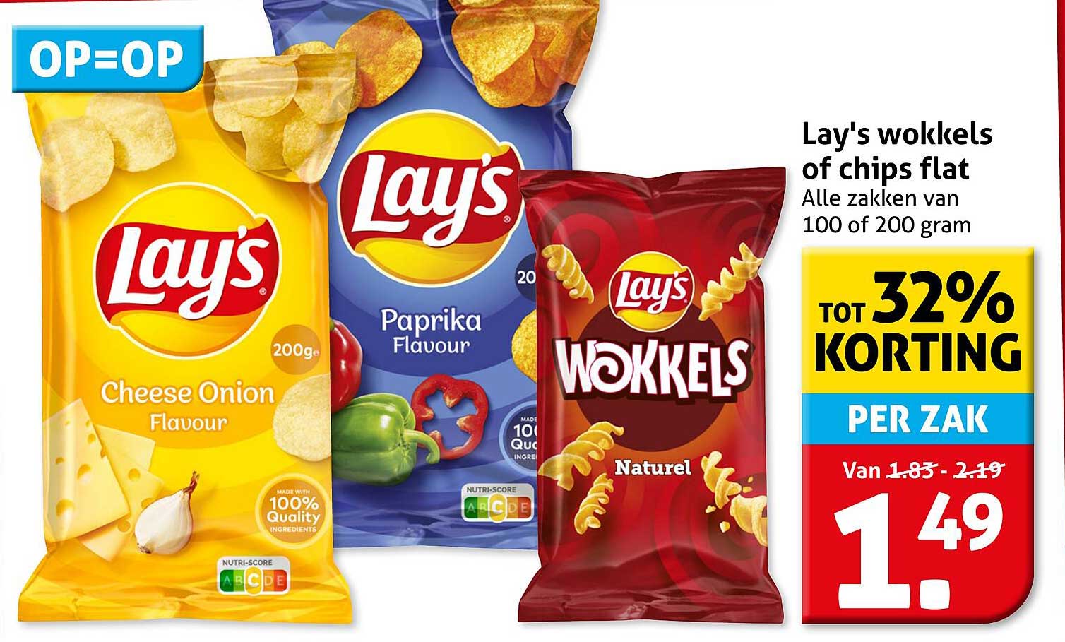 Lay's wokkels of chips flat