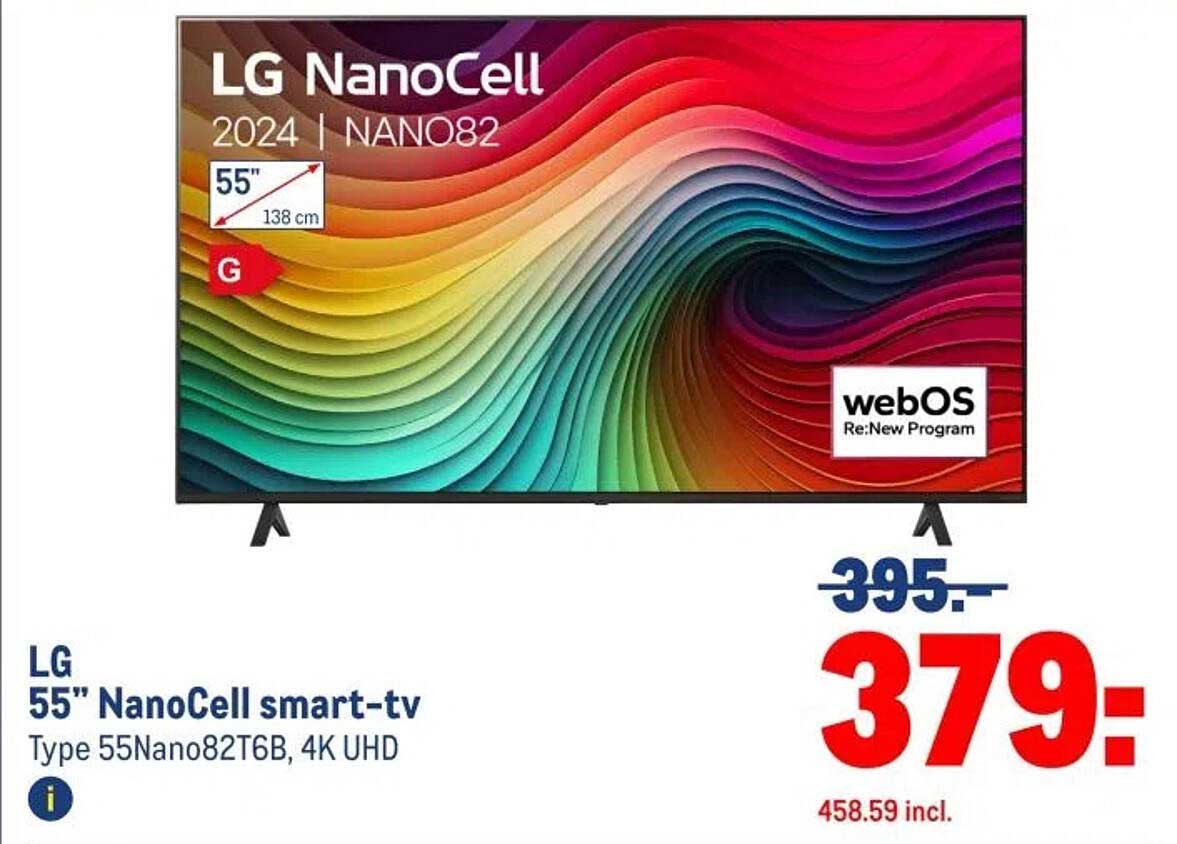 LG 55" NanoCell smart-tv Type 55Nano82T6B, 4K UHD