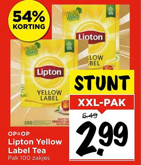 Lipton Yellow Label Tea Pak 100 zakjes