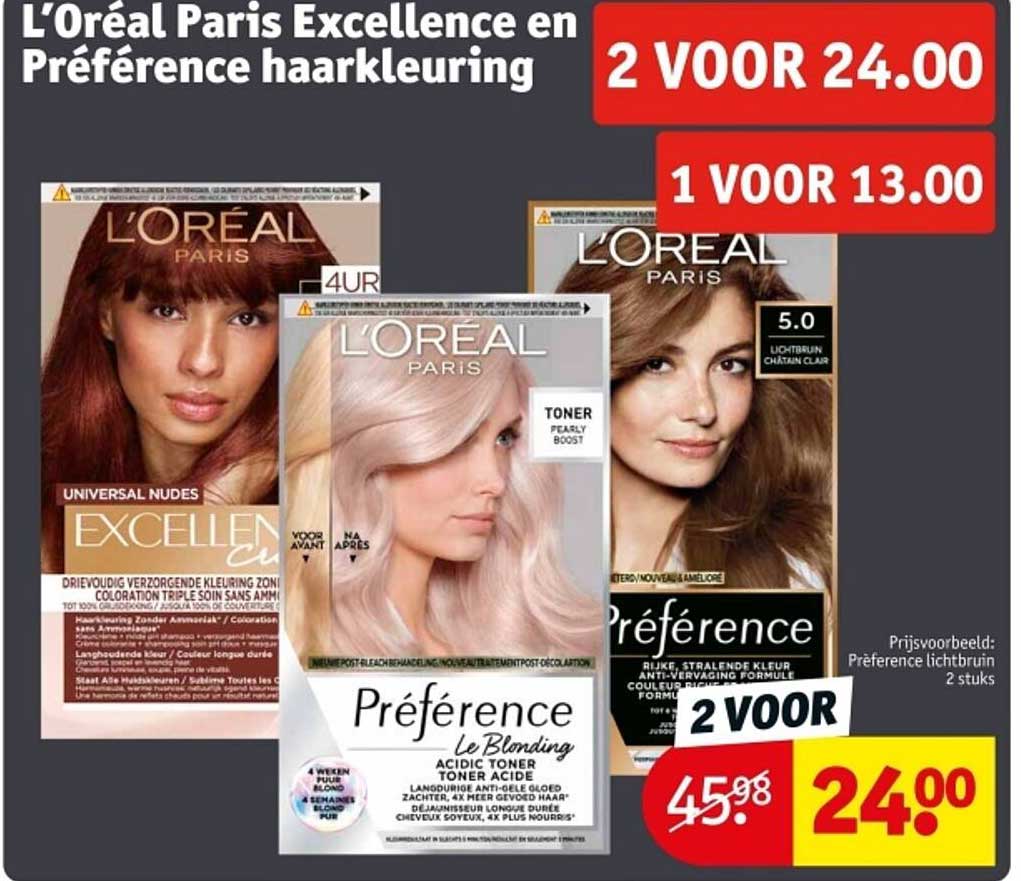 L’Oréal Paris Excellence en Préoférence haarkleuring