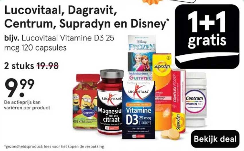 Lucovitaal Vitamine D3 25 mcg 120 capsules
