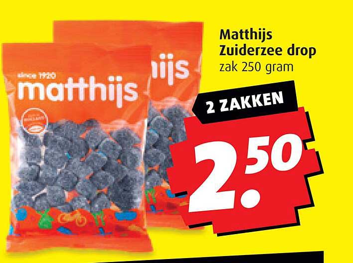 Matthijs Zuiderzee drop zak 250 gram - 2 zakken