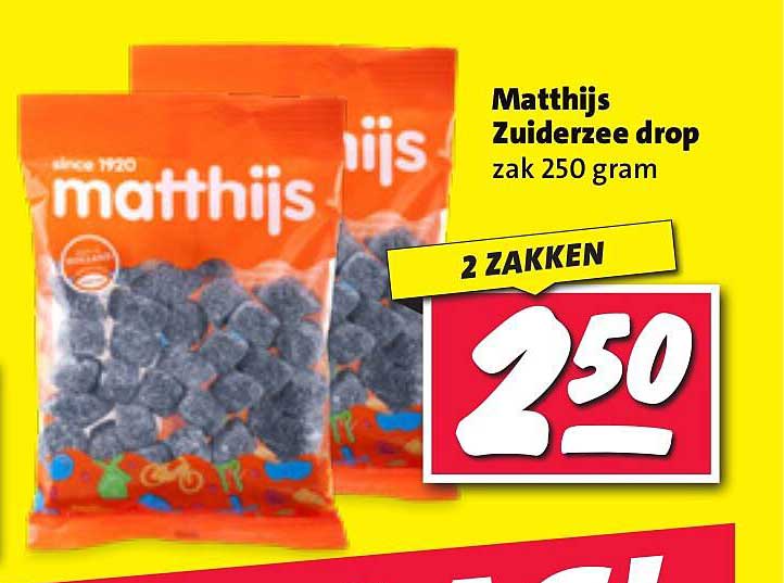 Matthijs Zuiderzee drop zak 250 gram