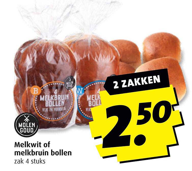 Melkwit of melkbruin bollen zak 4 stuks