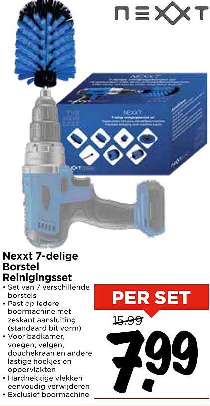 Nexxt 7-delige Borstel Reinigingsset