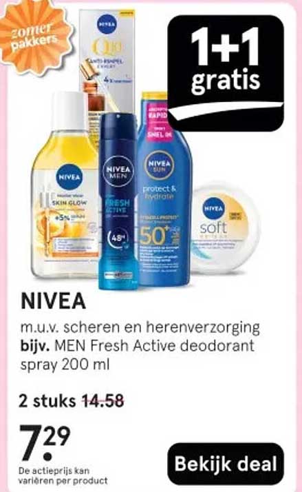 NIVEA 1+1 gratis aanbieding