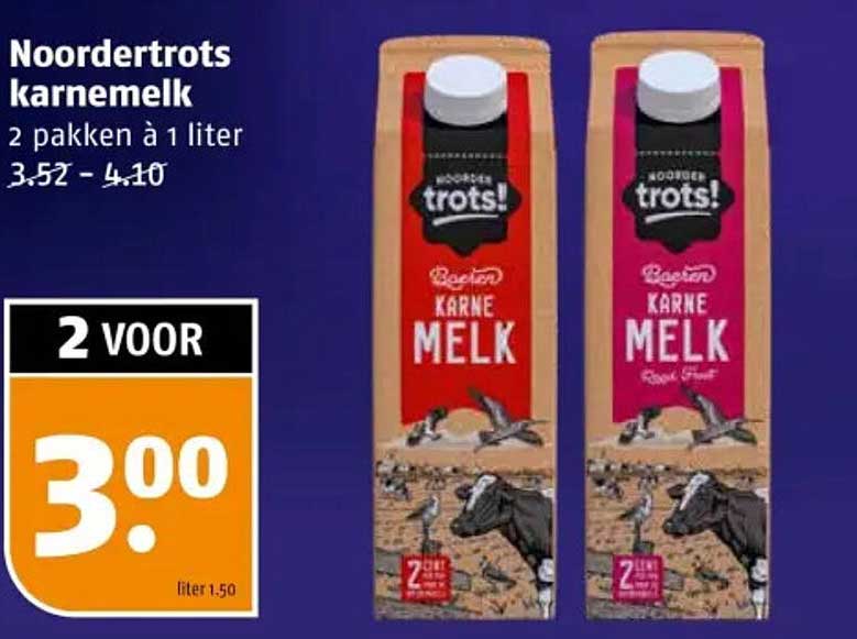Noorderrots karnemelk 2 pakken à 1 liter