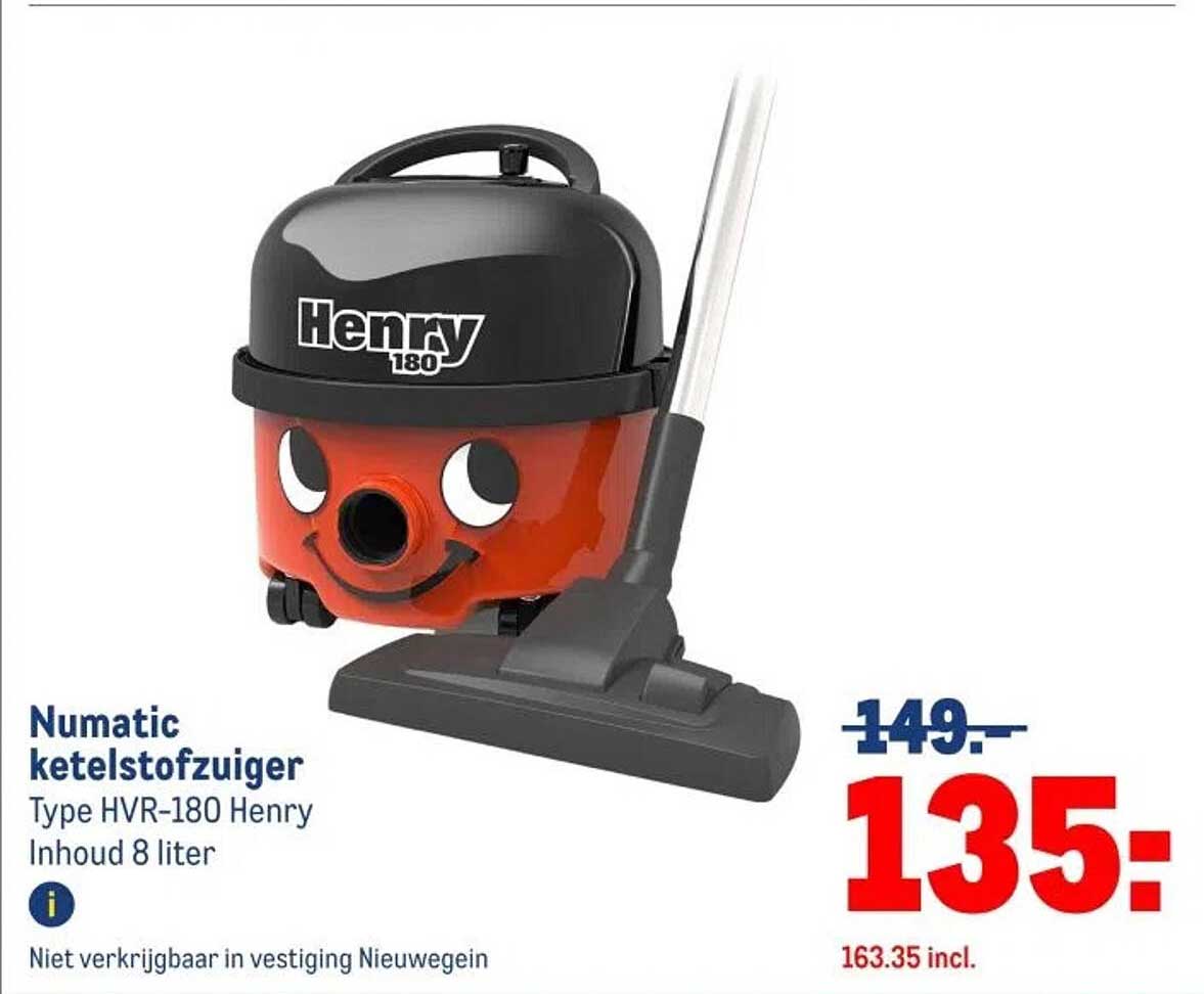 Numatic ketelstofzuiger Type HVR-180 Henry Inhoud 8 liter