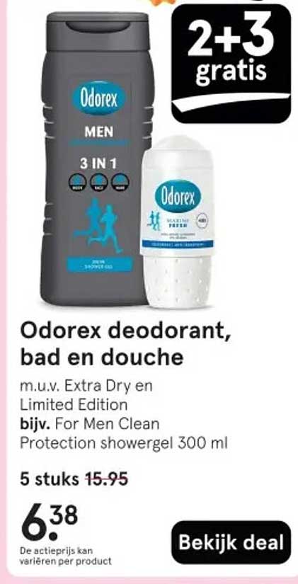 Odorex deodorant, bad en douche