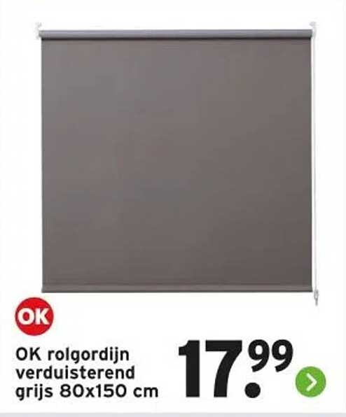 OK rolgordijn verduisterend grijs 80x150 cm