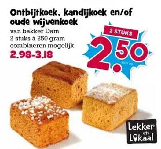 Ontbijtkoek, kandijkoek en/of oude wijvenkoek van bakker Dam