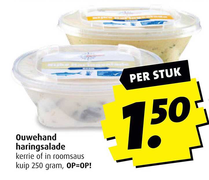 Ouwehand haringsalade kerrie of in roomsaus kuip 250 gram