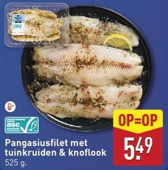 Pangasiusfilet met tuinkruiden & knoflook