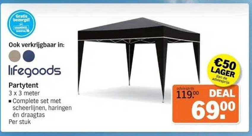 Partytent 3 x 3 meter