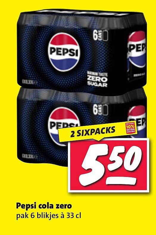Pepsi cola zero pak 6 blikjes à 33 cl