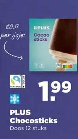 PLUS Chocosticks Doos 12 stuks