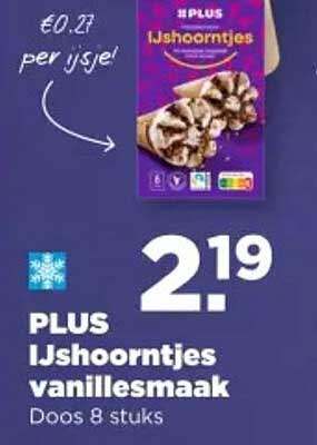 PLUS IJshoornetjes vanillesmaak