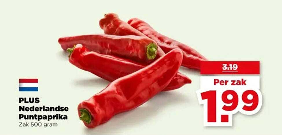 PLUS Nederlandse Puntpaprika Zak 500 gram