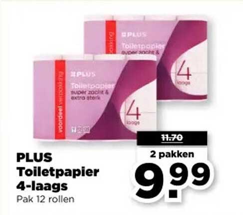 PLUS Toiletpapier 4-laags