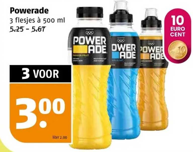 Powerade 3 flesjes à 500 ml
