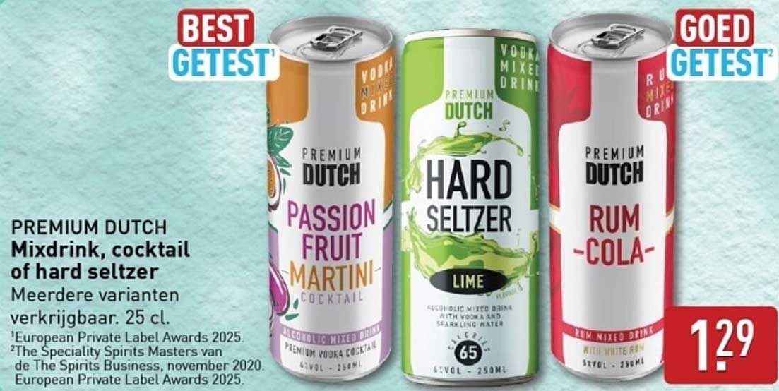 PREMIUM DUTCH Mixdrink, cocktail of hard seltzer