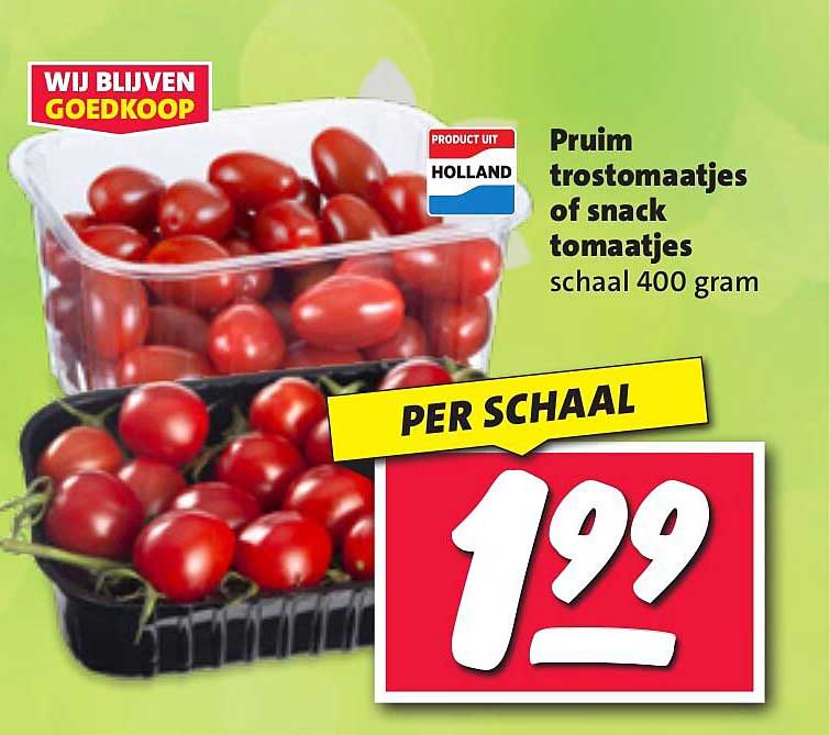 Pruim trostomaatjes of snack tomaatjes schaal 400 gram