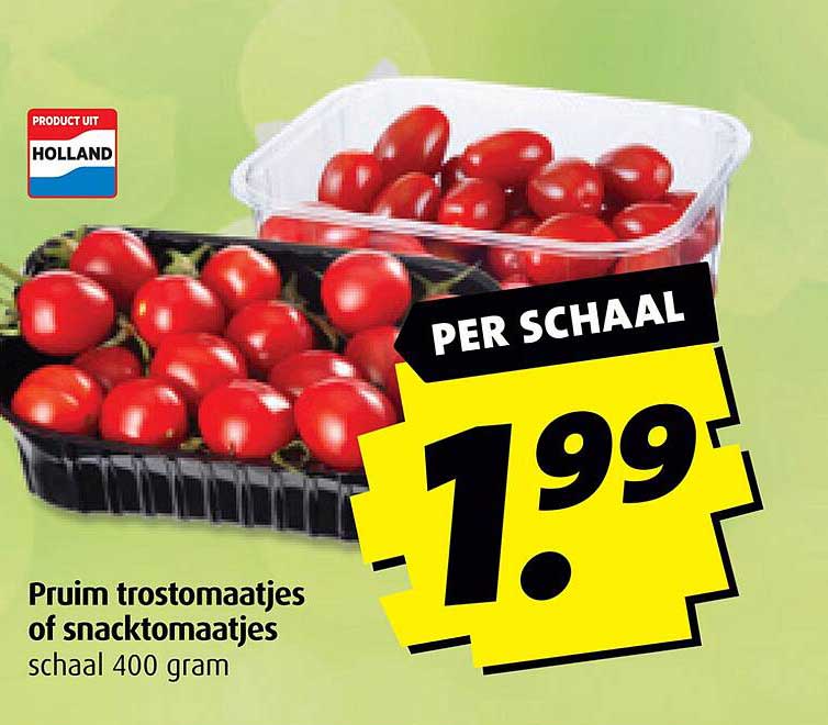 Pruim trostomaatsjes of snacktomaatjes schaal 400 gram