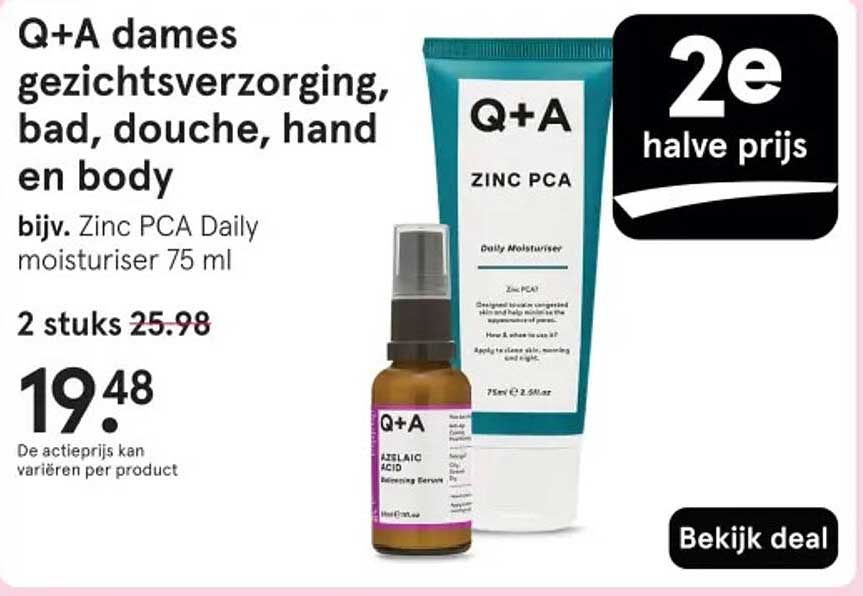 Q+A dames gezichtsverzorging, bad, douche, hand en body
