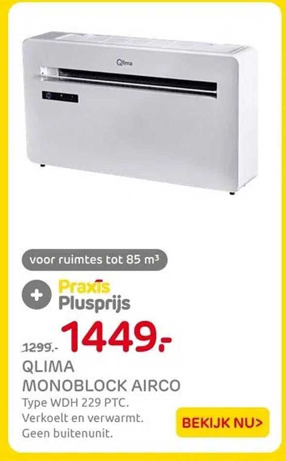 QLIMA MONOBLOCK AIRCO Type WDH 229 PTC. Verkoelt en verwarmt. Geen buitenunit.