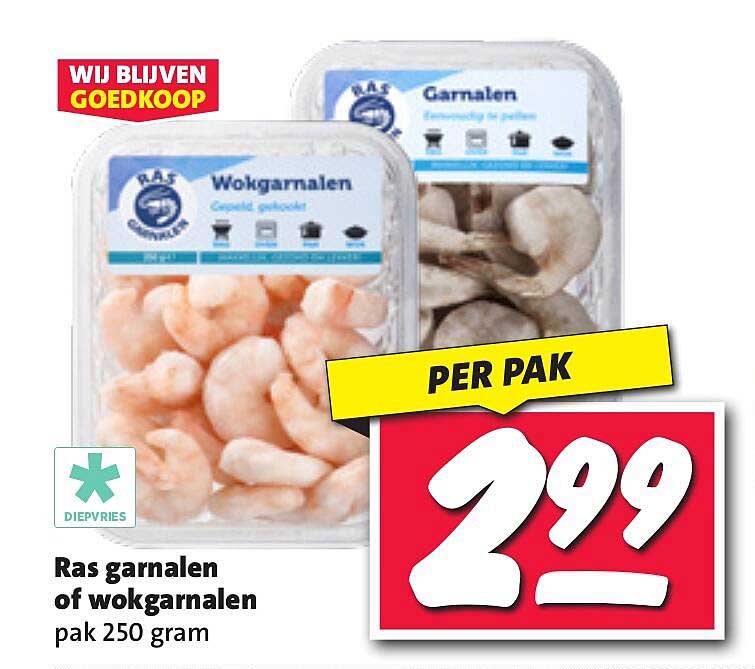 Ras garnalen of wokgarnalen pak 250 gram