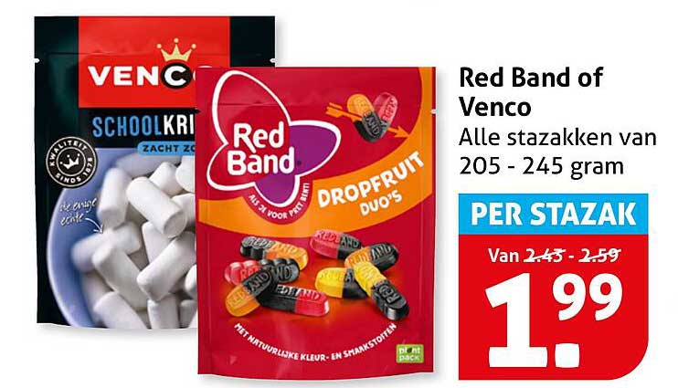 Red Band of Venco - Alle stazakken van 205 - 245 gram