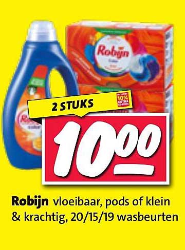 Robijn vloeibaar, pods of klein & krachtig, 20/15/19 wasbeurten