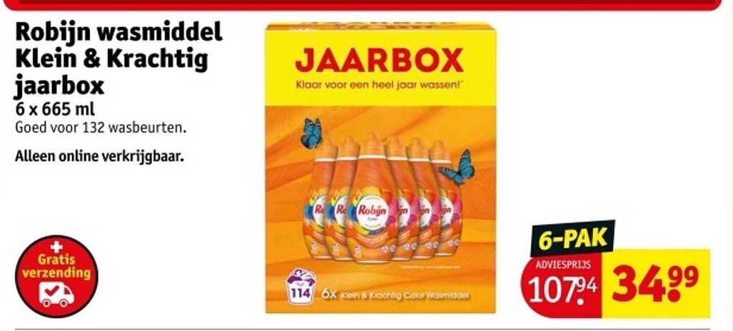 Robijn wasmiddel Klein & Krachtig jaarbox