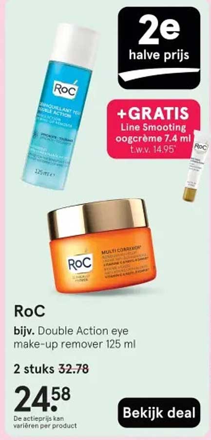 RoC bijv. Double Action eye make-up remover 125 ml