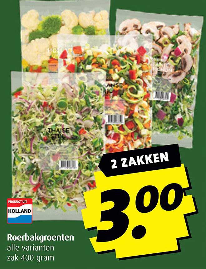 Roerbakgroenten alle varianten zak 400 gram
