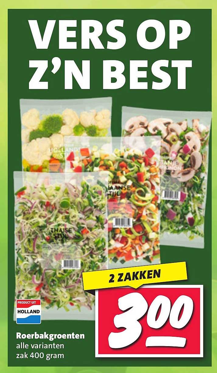 Roerbakgroenten alle varianten zak 400 gram