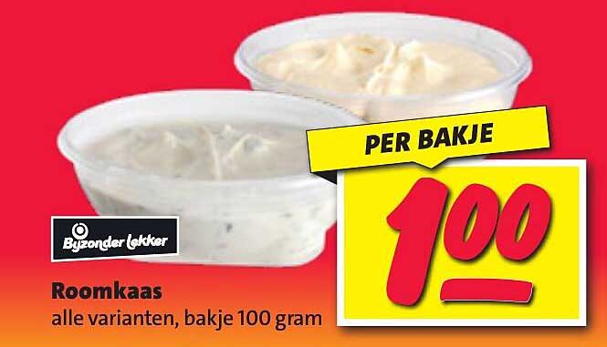 Roomkaas alle varianten, bakje 100 gram
