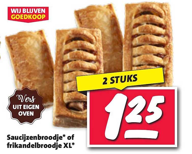 Saucijzenbroodje of frikandelbroodje XL*