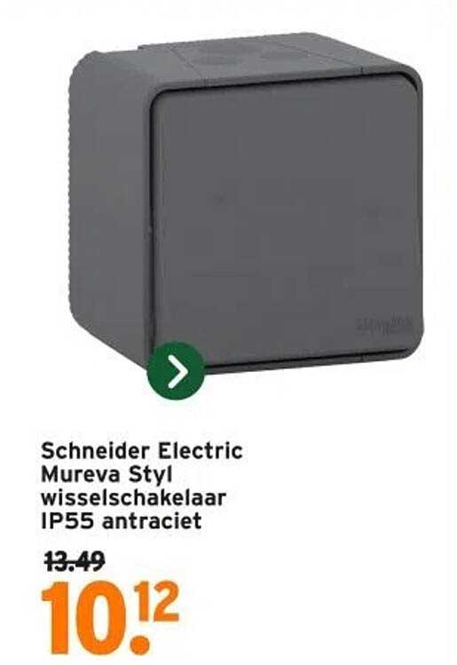 Schneider Electric Mureva Styl wisselschakelaar IP55 antraciet