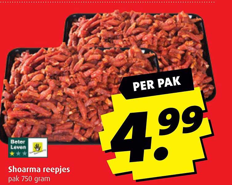 Shoarma reepjes pak 750 gram