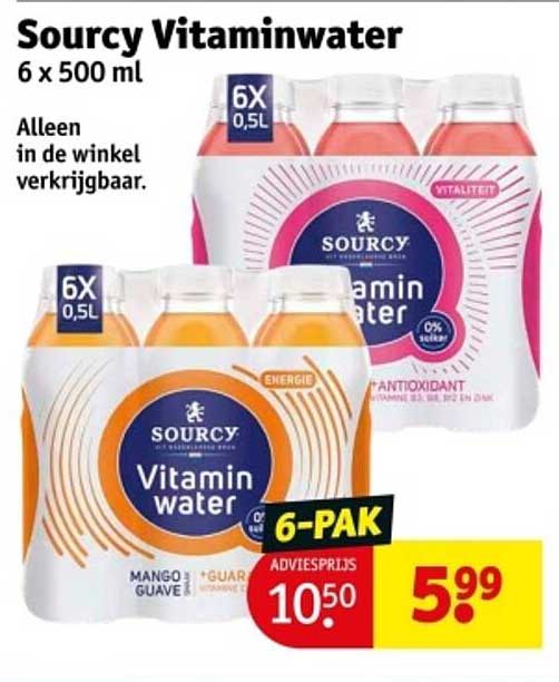Sourcy Vitaminwater 6 x 500 ml