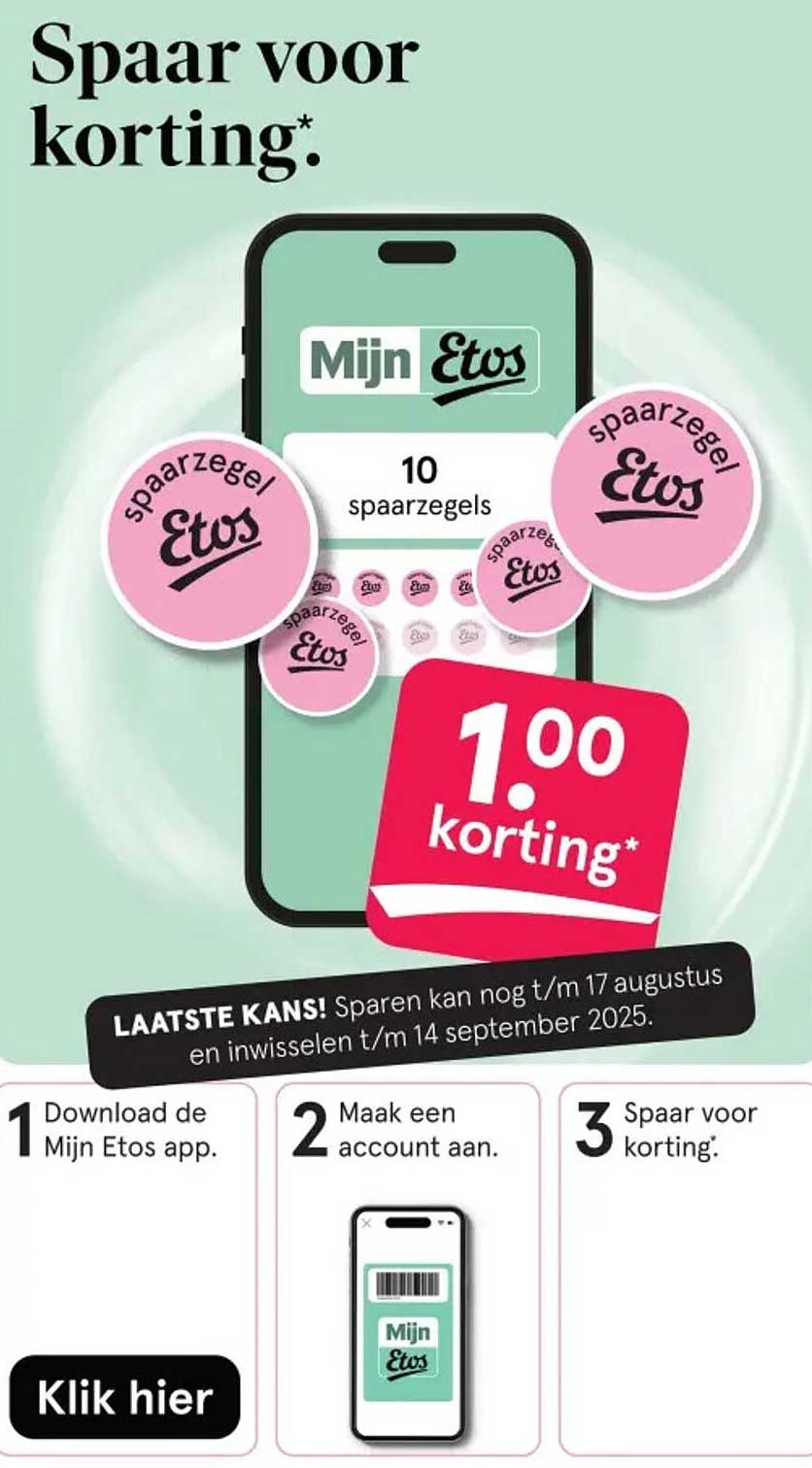 Spaar voor korting.