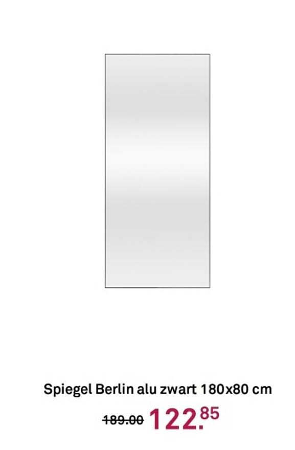 Spiegel Berlin alu zwart 180x80 cm