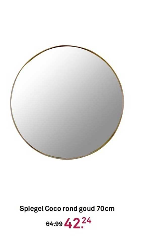 Spiegel Coco rond goud 70cm