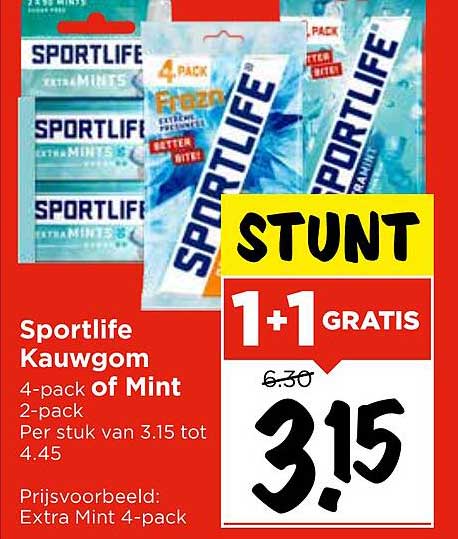 Sportlife Kauwgom 4-pack of Mint