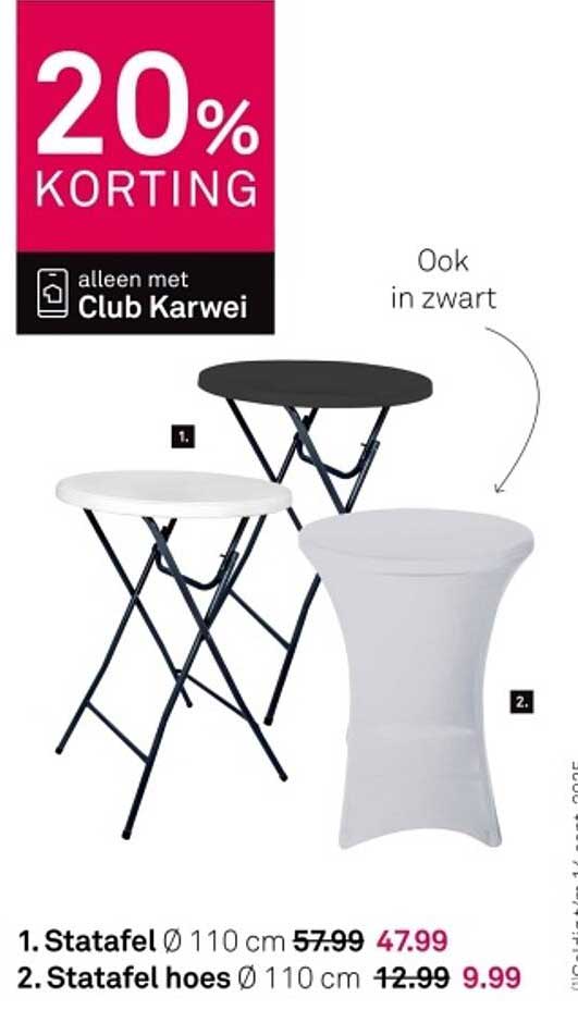 Statafel Ø 110 cm 20% korting