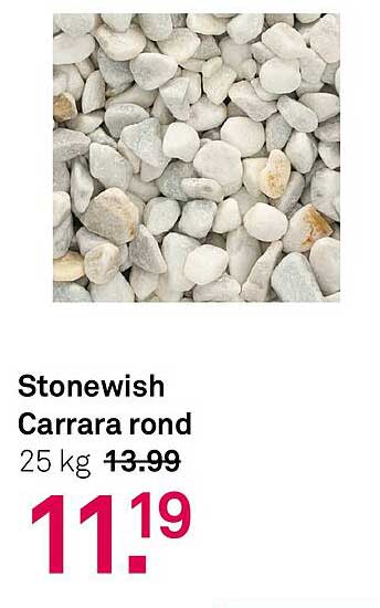Stonewish Carrara rond 25 kg