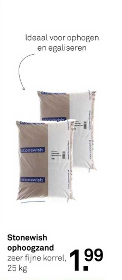 Stonewish ophoogzand zeer fijne korrel, 25 kg