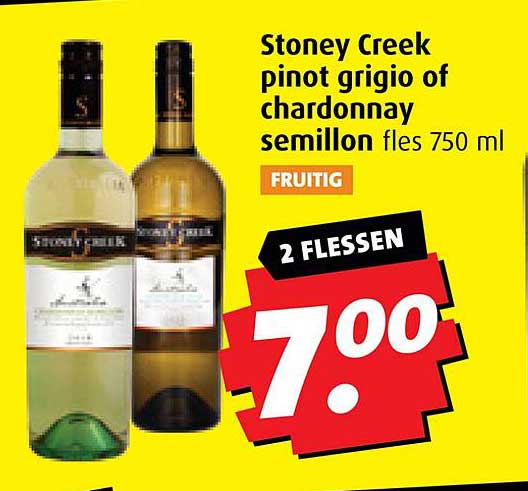 Stoney Creek pinot grigio of chardonnay semillon fles 750 ml
